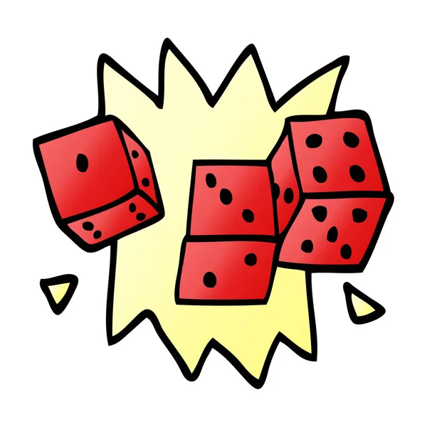 Cartoon Doodle Rolling Dice — Stock Vector