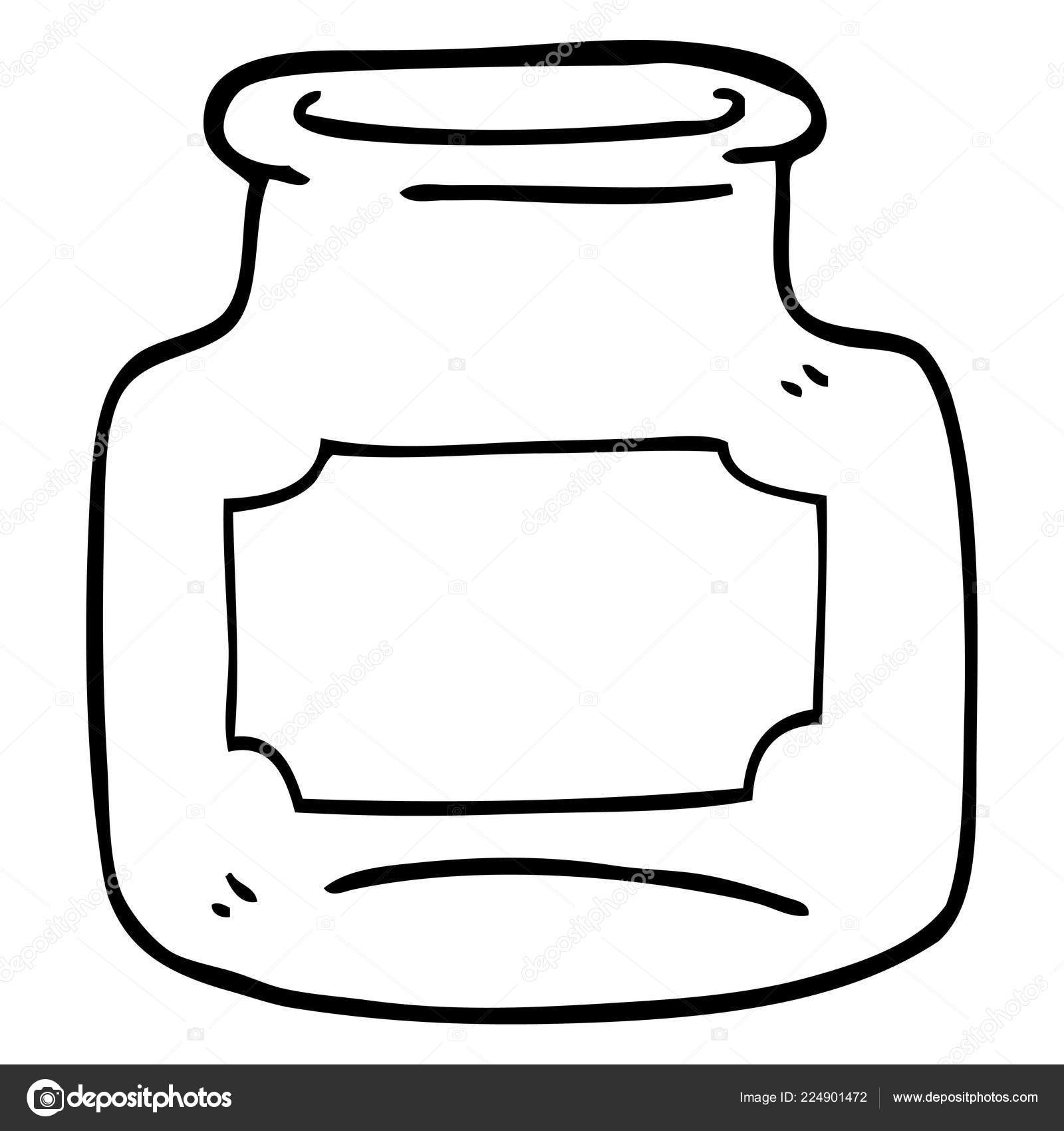 Line Drawing Cartoon Empty Jar Stock Vector Image by ©lineartestpilot  #224901472