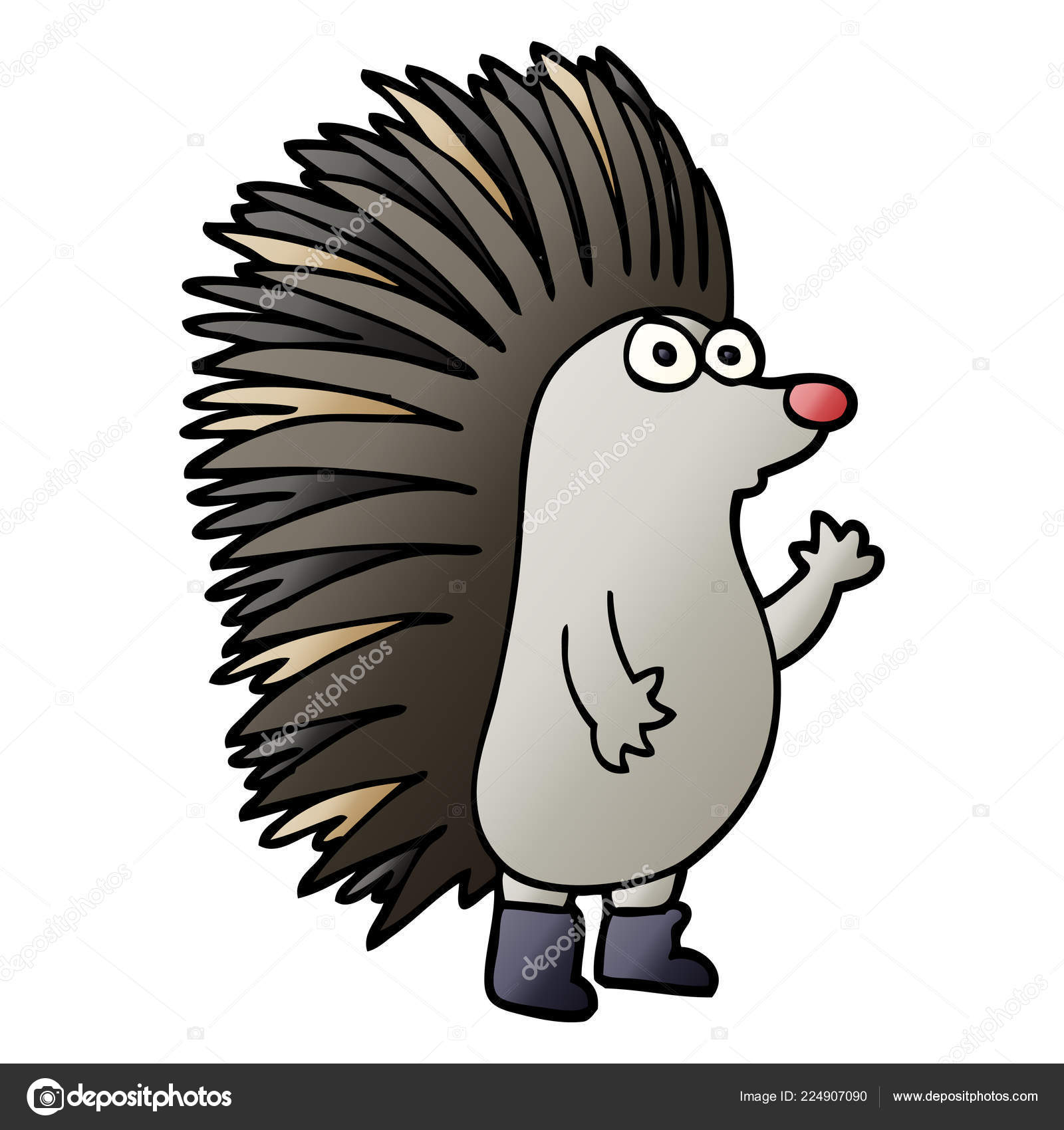 Cartoon Doodle Spiky Hedgehog Stock Vector Image by ©lineartestpilot