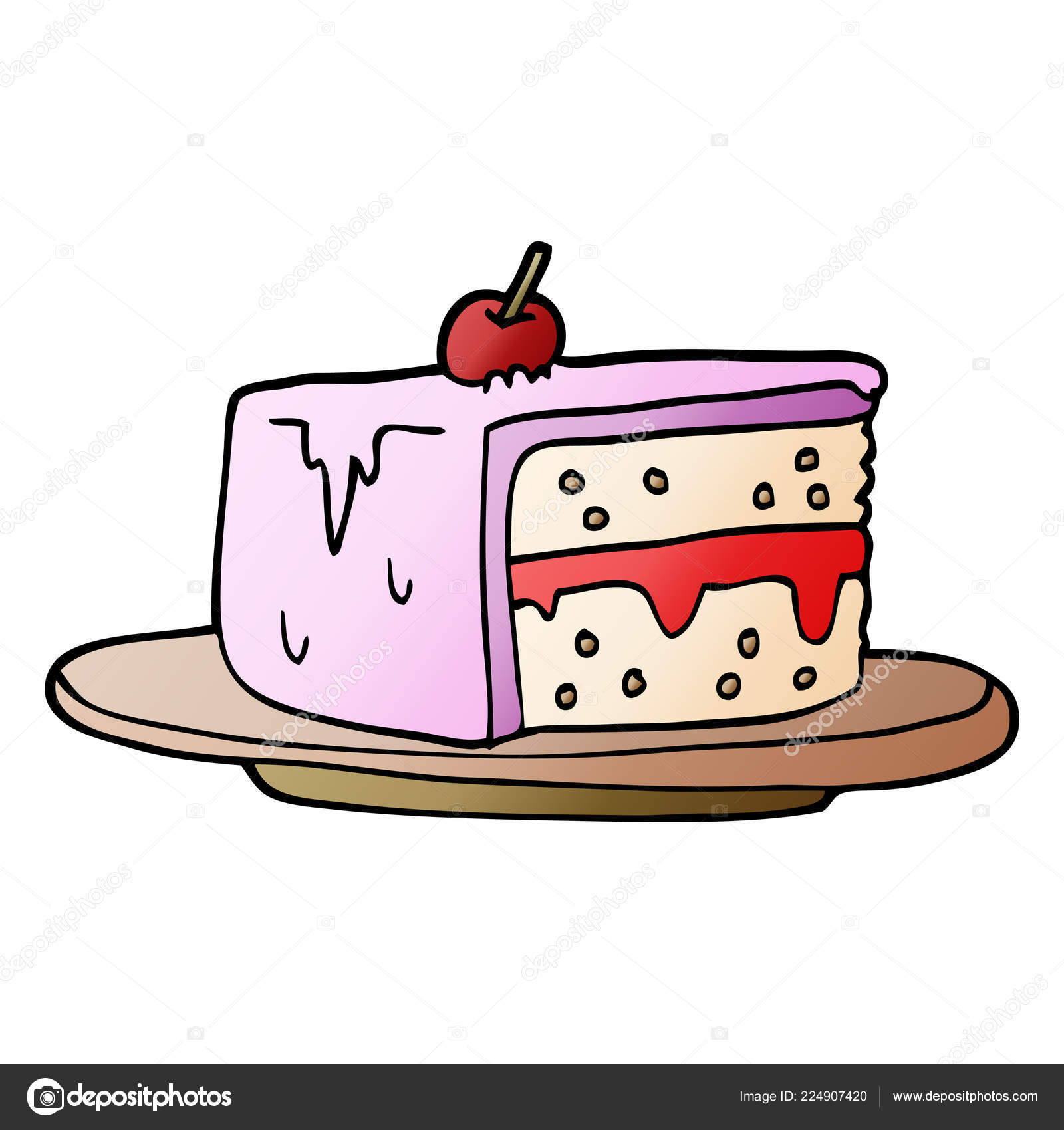 Images: slice of cake cartoon | Cartoon Doodle Slice Cake — Stock ...