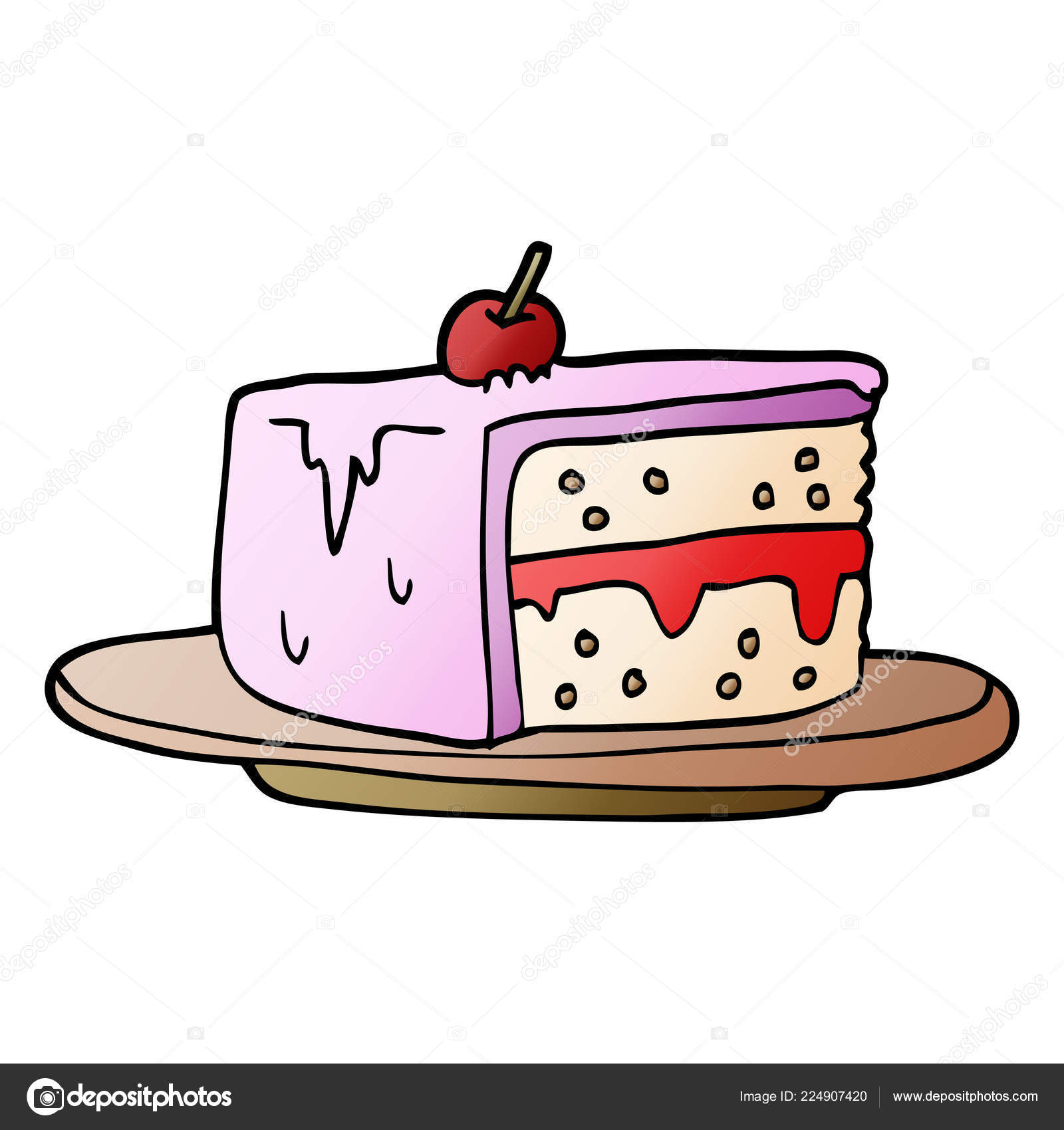 Comic Doodle Stück Kuchen — Stockvektor © lineartestpilot ...