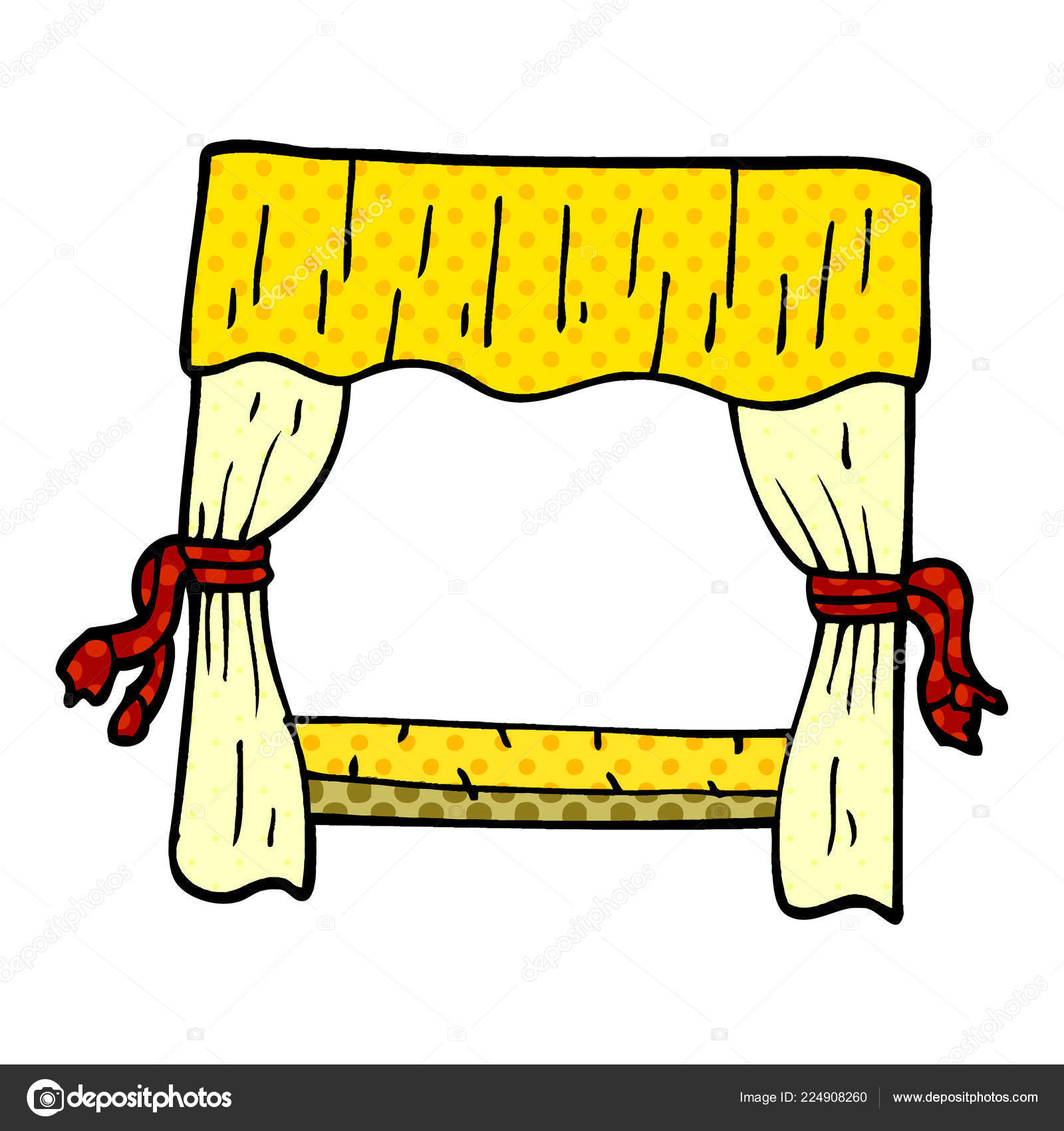 Cartoon Doodle Window Curtains Stock Vector by ©lineartestpilot 224908260