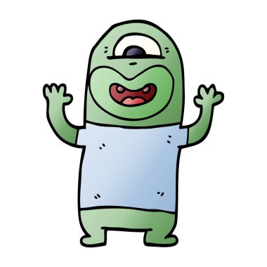 çizgi film doodle uzaylı canavar