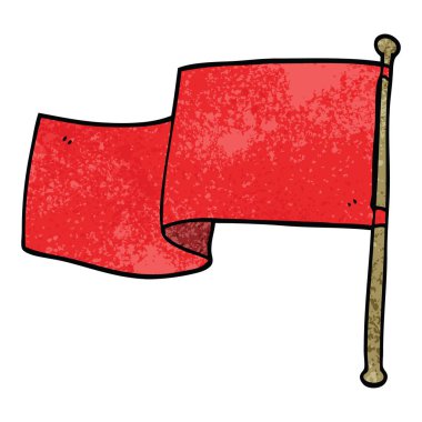 çizgi film doodle kırmızı bayrak