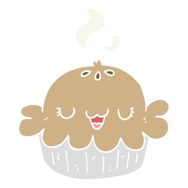 sevimli düz renk tarzı çizgi film pasta