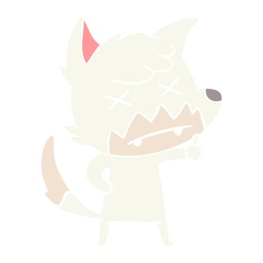 düz renk tarzı çizgi film ölü fox