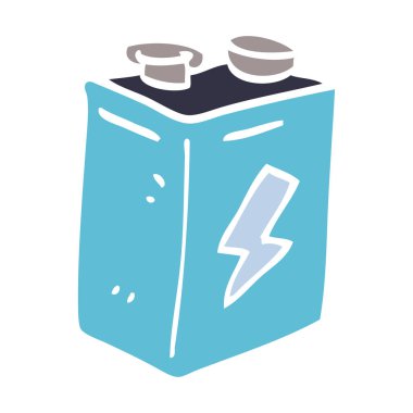 çizgi film doodle pil, vektör çizim 