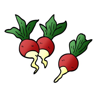 çizgi film doodle sağlıklı turp