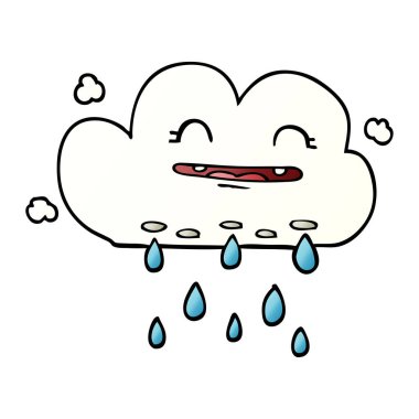 çizgi film doodle yağmur bulutu