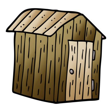 çizgi film doodle ahşap kulübe