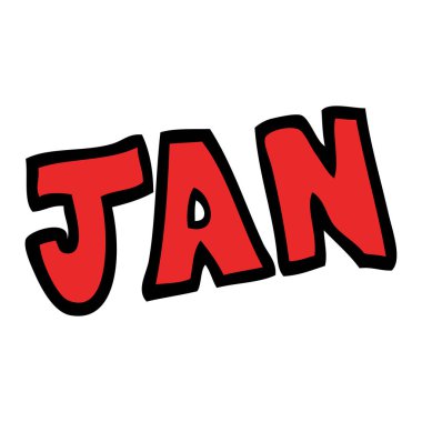 çizgi film doodle ay Ocak