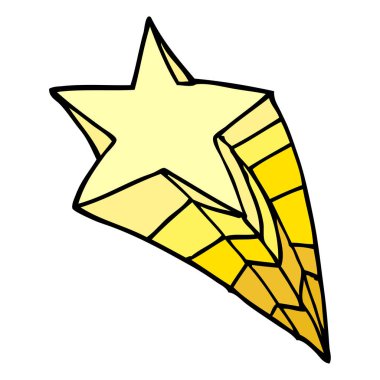 çizgi film doodle kayan yıldız