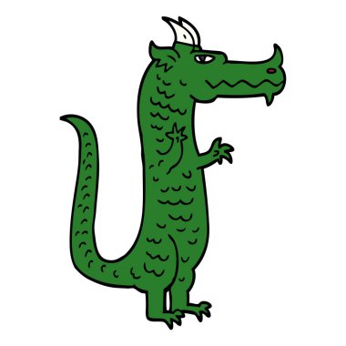 çizgi film doodle büyülü ejder