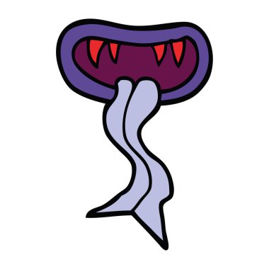 çizgi film doodle canavar ağız