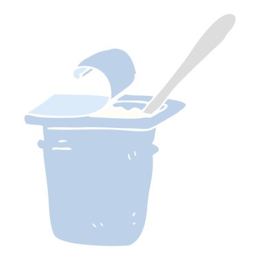 yoğurt düz renkli çizimi