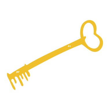 düz renk tarzı çizgi film süslü eski anahtarı