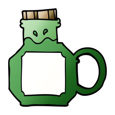 çizgi film doodle yeşil iksir