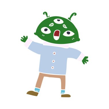 çizgi film doodle mantıklı giysili yabancı adam