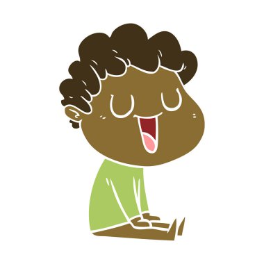 düz renk tarzı çizgi film adam