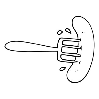 Sosisli sandviç çizgi çizim karikatür