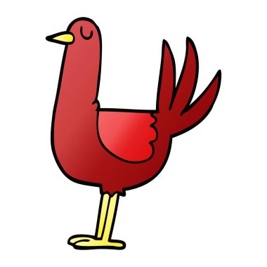 çizgi film doodle uzun boylu kuş