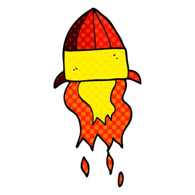 çizgi film doodle roket fırlatma