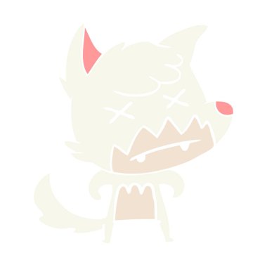 düz renk tarzı çizgi film ölü fox