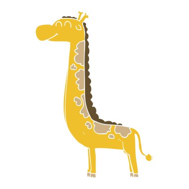 düz renk tarzı çizgi film zürafayı