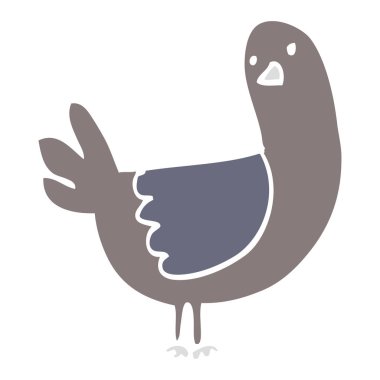 düz renk tarzı çizgi film güvercin