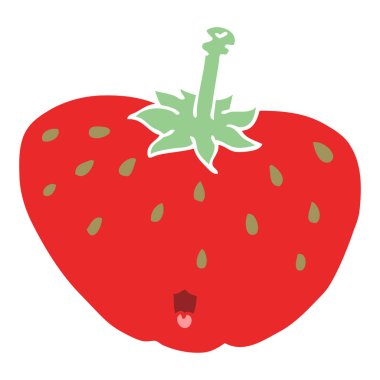 düz renk tarzı çizgi film çilek