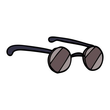 Doodle gözlük karikatür, illüstrasyon vektör