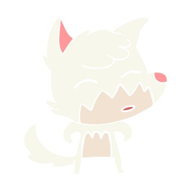 düz renk tarzı çizgi film fox