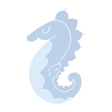 düz renk tarzı çizgi film deniz atı