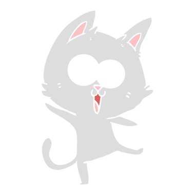 komik düz renk stil karikatür kedi