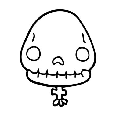 çizgi çizme çizgi film halloween kafatası