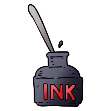 çizgi film doodle mürekkep şişesi