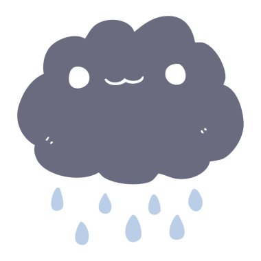 düz renk tarzı çizgi film bulut