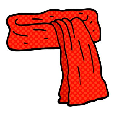 çizgi film doodle eşarp, vektör çizim