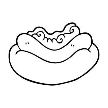 bir hotdog çizim karikatür