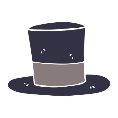 düz renk tarzı çizgi film üst şapka