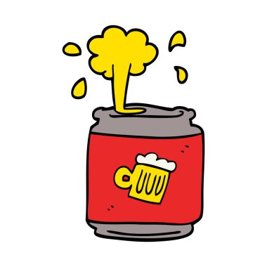 bir kutu bira karikatür doodle