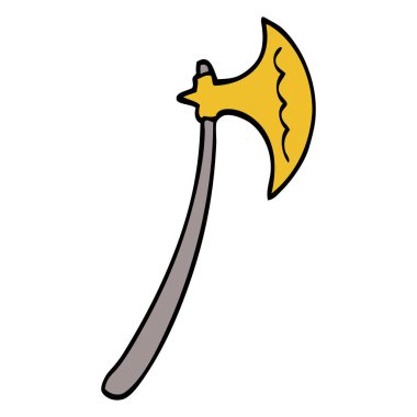 çizgi film doodle beyaz zemin üzerine balta