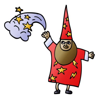 çizgi film doodle Sihirbazı döküm büyü