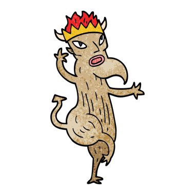 Beyaz arka plan, vektör, illüstrasyon izole karikatür doodle şeytan düz simgesi