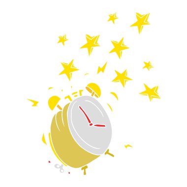 düz renk illüstrasyon zil çalar saat