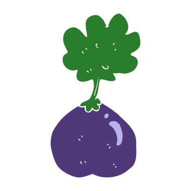 düz renk tarzı çizgi film sebze