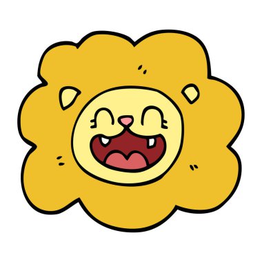 çizgi film doodle aslan vektör çizim 