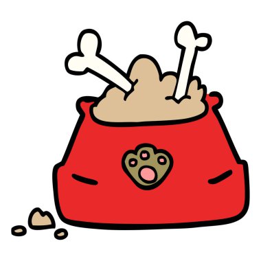 çizgi film doodle evde beslenen hayvan kase