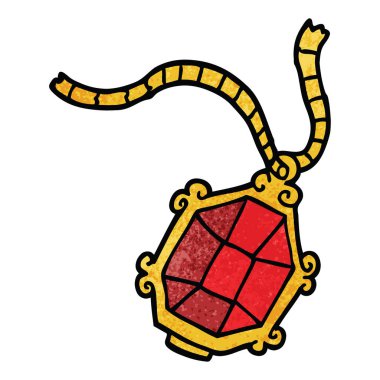 çizgi film doodle yakut kolye