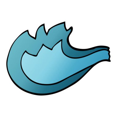 çizgi film doodle mavi gaz alev